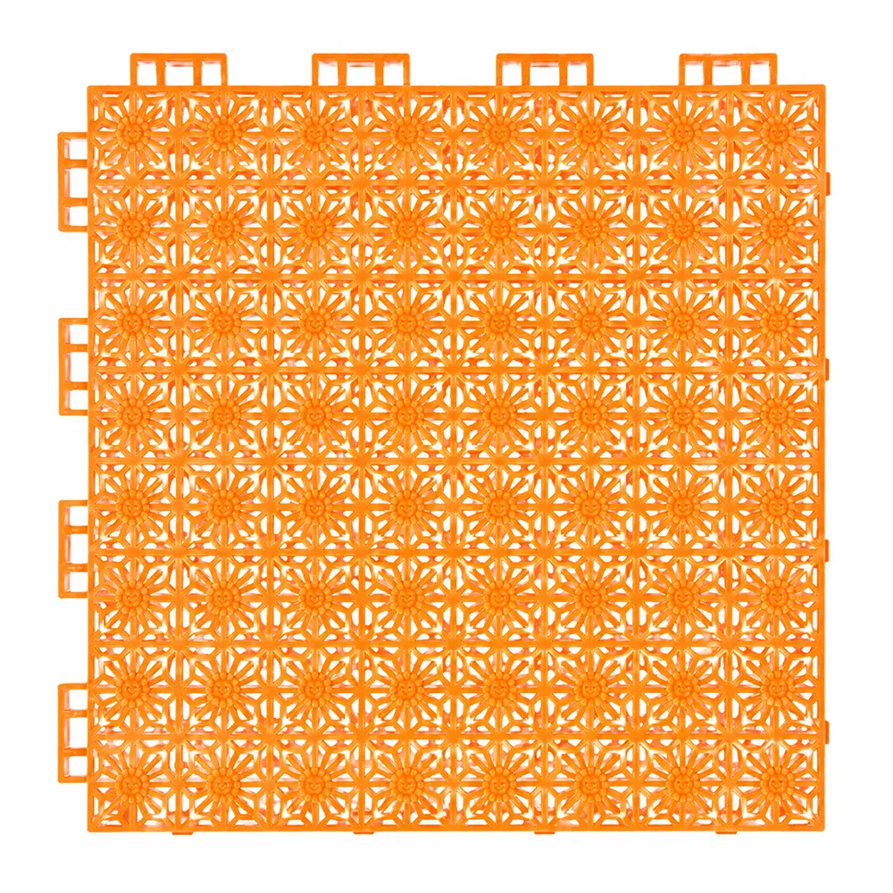 HY002 orange sunflower pattern interlocking sports tile, product view