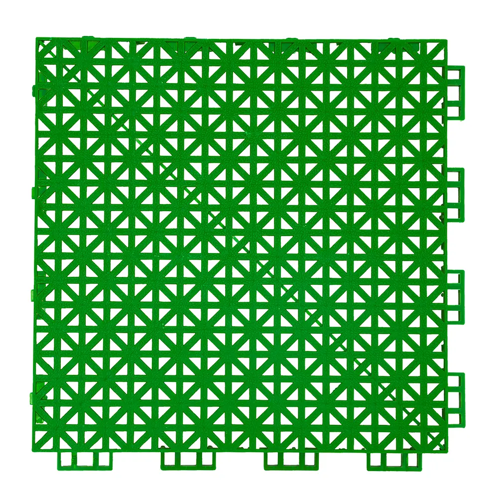 HY003 grass green starburst pattern interlocking sports tile, product view