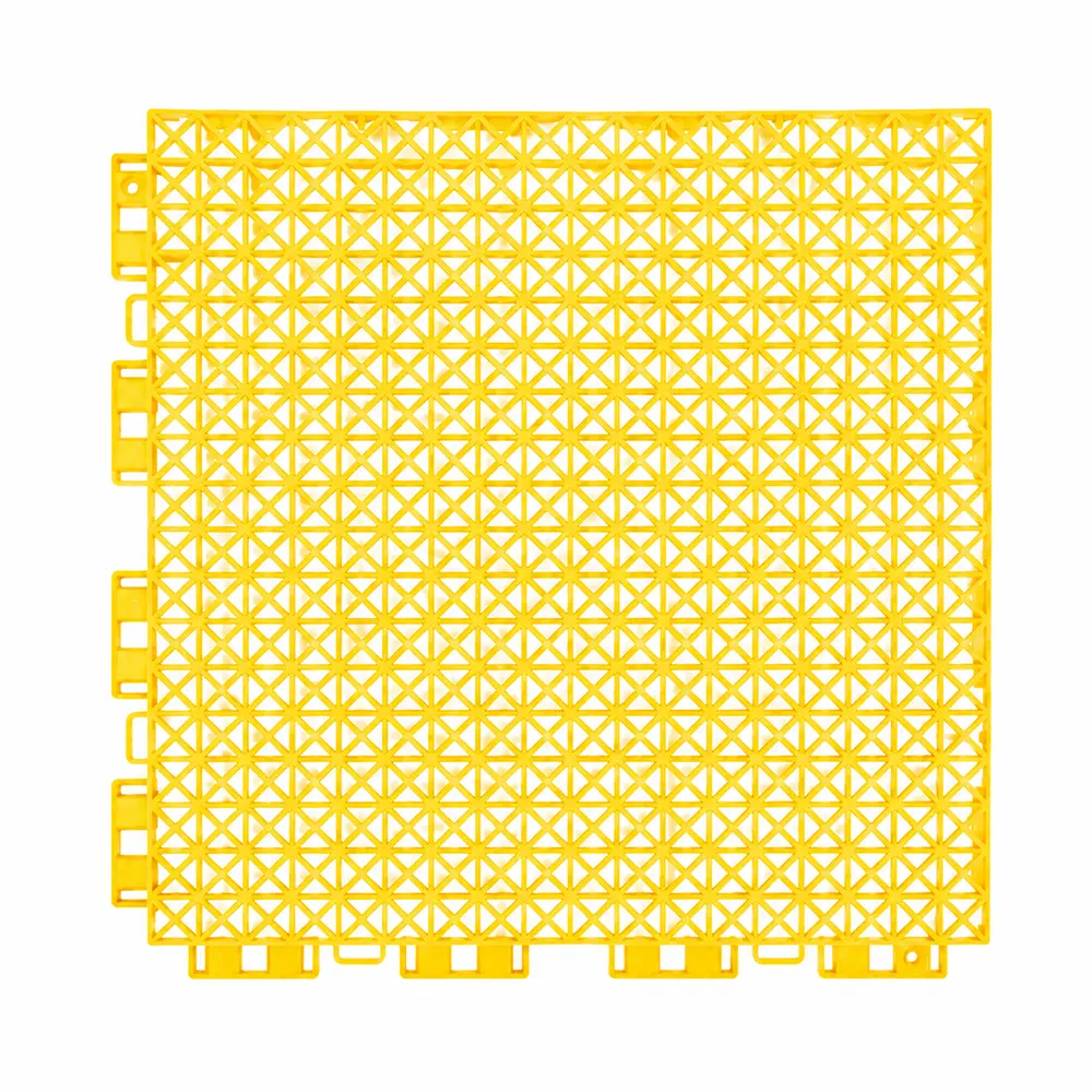 HY006 yellow large double-layer diamond pattern interlocking sports tile, product view
