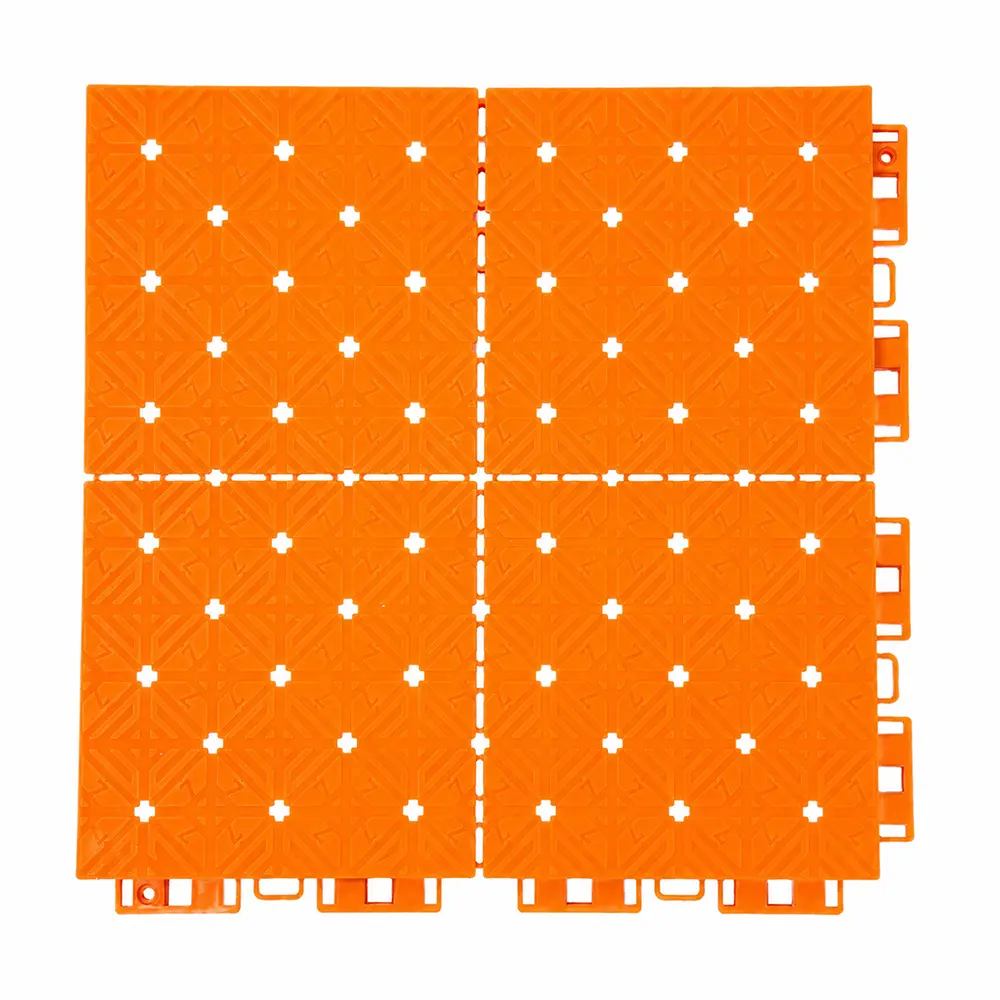 HY007-S orange soft 4-grid pattern interlocking sports tile, product view