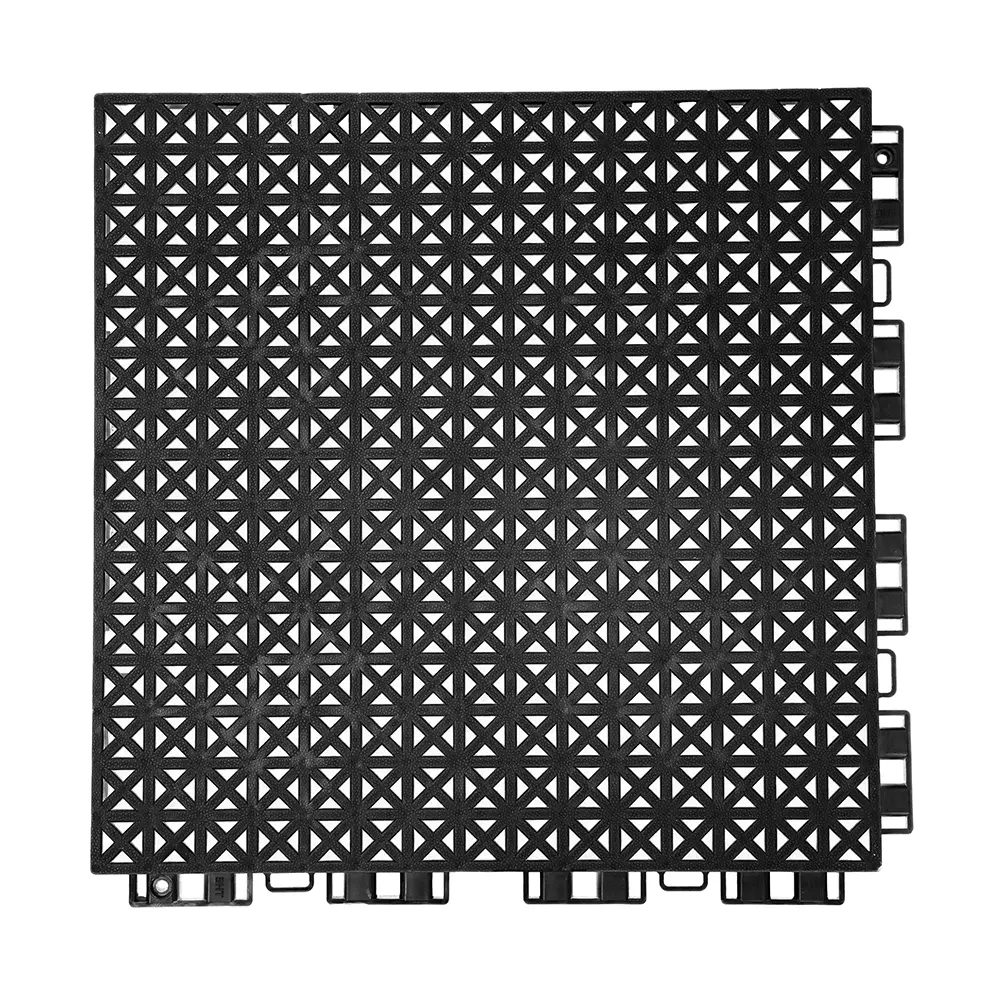 HY008 black large grid pattern interlocking sports tile, product view