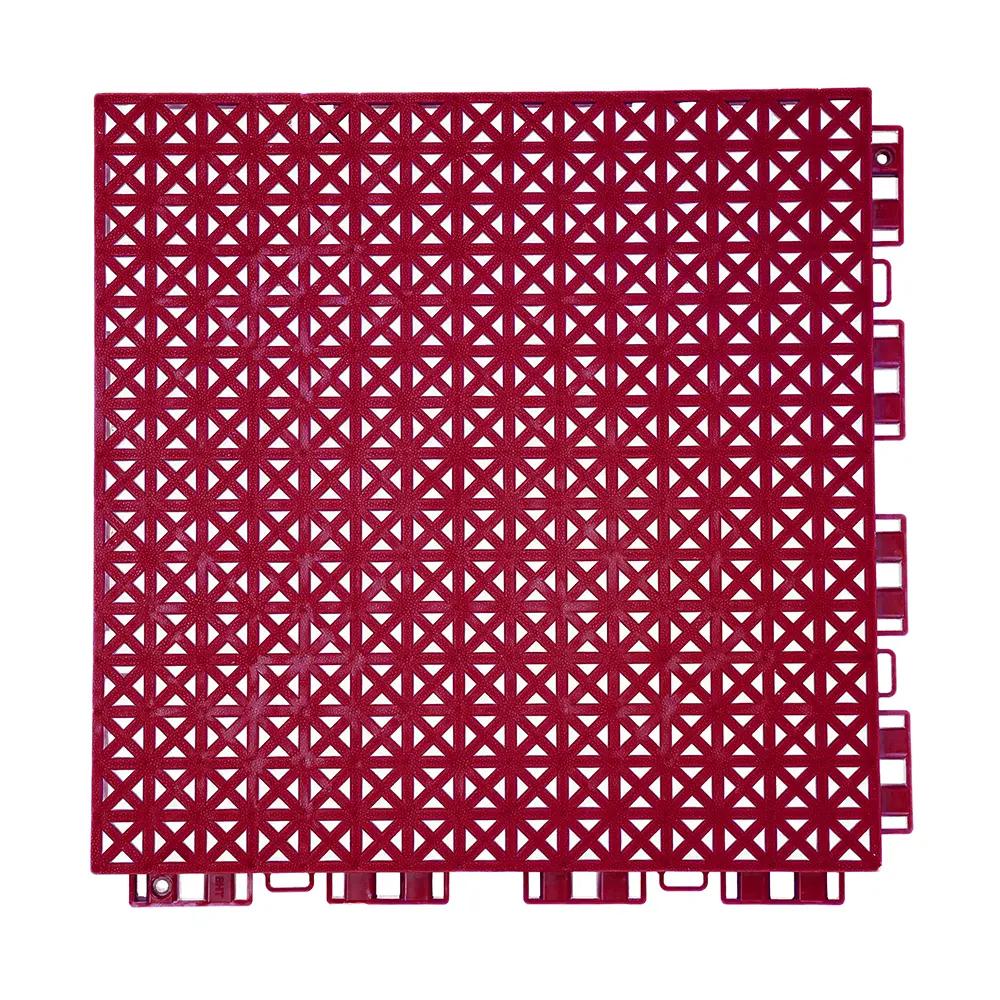 HY008-S red soft large grid pattern interlocking sports tile, product view