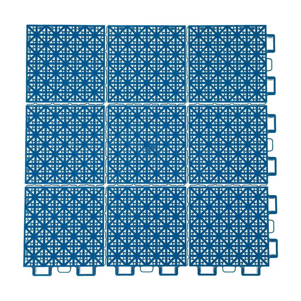 HY009 royal blue 9-grid pattern interlocking sports tile, product view