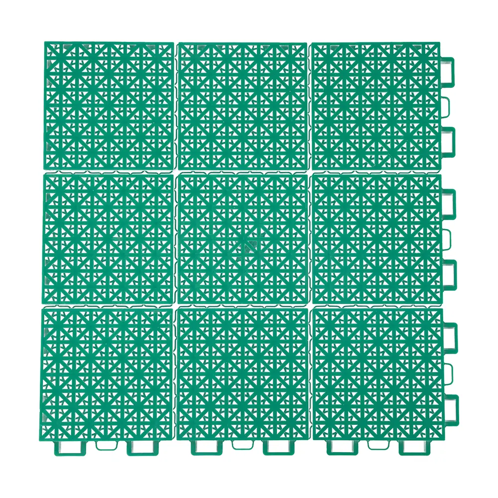 HY009-S grass green soft 9-grid interlocking sports tile, product view