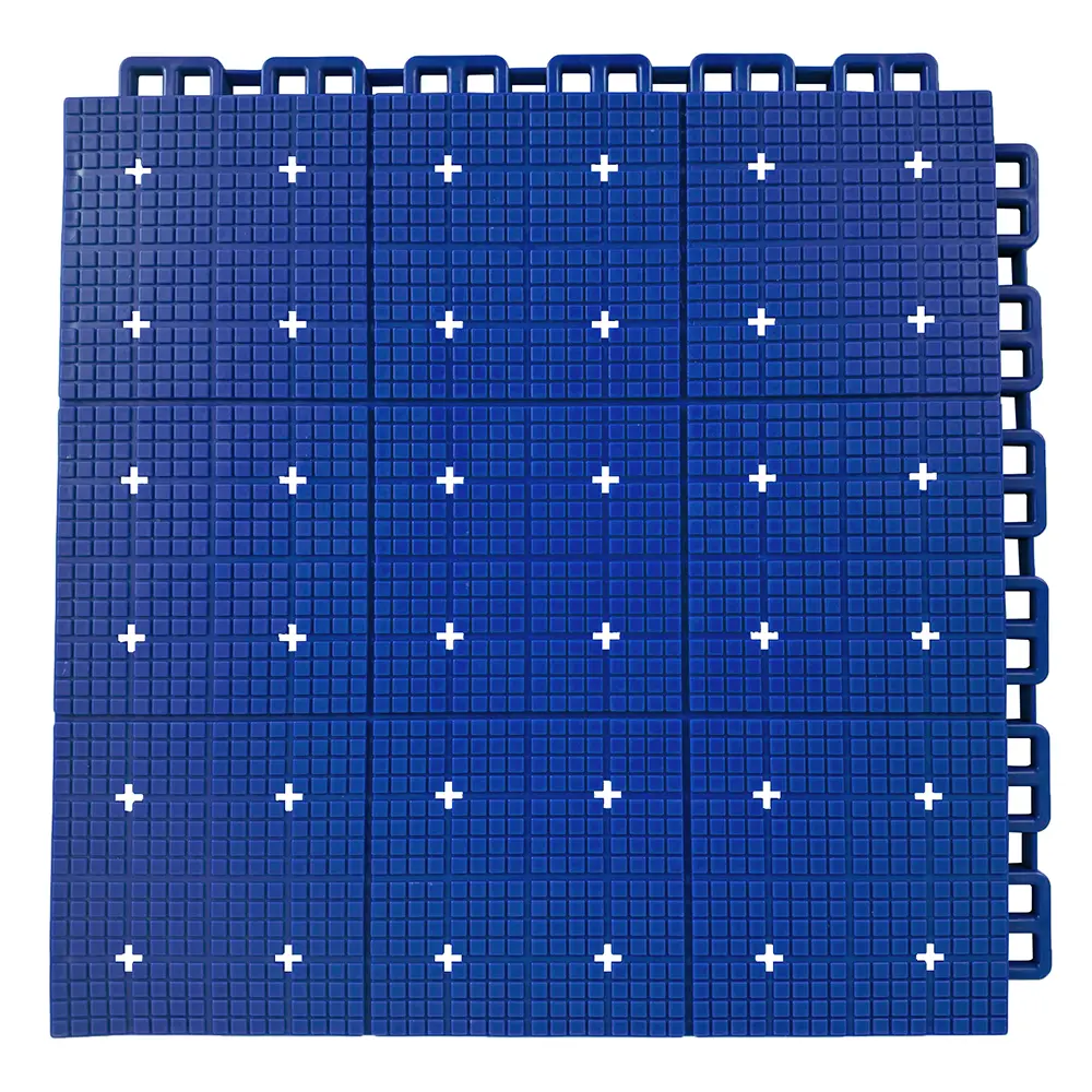 HY010-S royal blue soft 9-grid cube pattern interlocking sports tile, product view